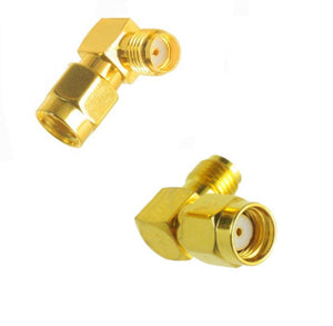 SMA Female to RP SMA Male RIGHT ANGLE adapter | RSMRA-SSF