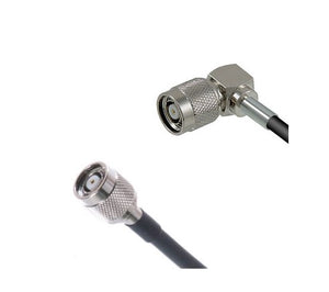 PT195-002-RTM-RTMRA: 2 Feet 195 Type Low loss Cable Assembly with Reverse Polarity TNC-Male and Reverse Polarity TNC-Male Right Angle Connectors