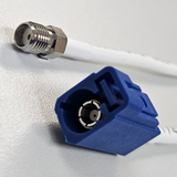 16 Feet RG-174 Type Low loss Cable Assembly with Blue Fakra Jack, Code C and SMA-Female Connectors | PT174-016-BCJ-SSF