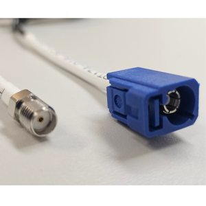 16 Feet RG-174 Type Low loss Cable Assembly with Blue Fakra Jack, Code C and SMA-Female Connectors | PT174-016-BCJ-SSF