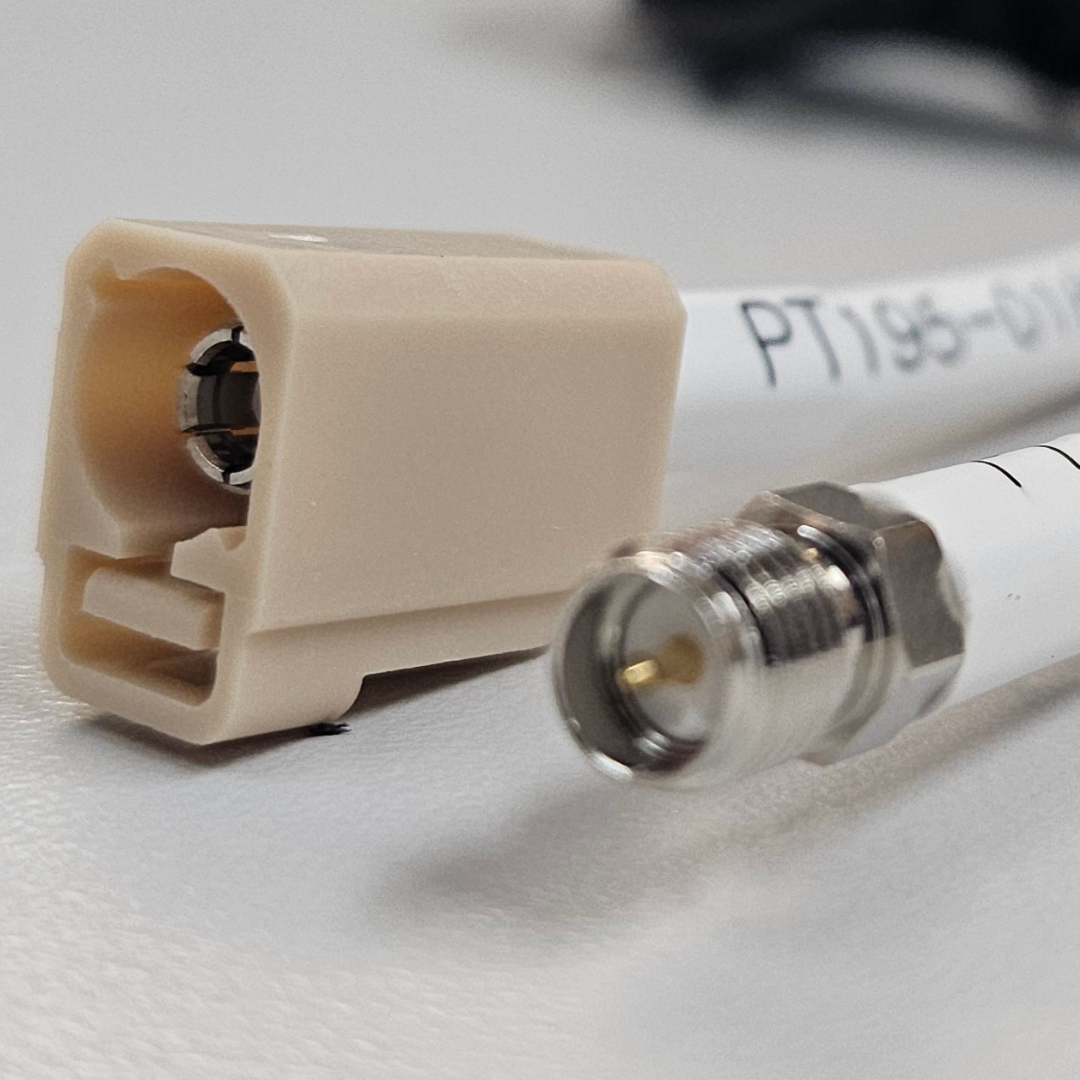 16 Feet LMR195 Type Low loss Cable Assembly with Beige Fakra Jack, Code I and RP SMA-Female Connectors | PT195-016-BIJ-RSF