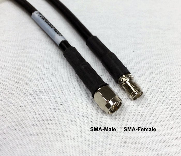 Cell cable extension for Multi-Element / Combination Antenna, 15 Feet LMR 195 Cable Assembly with SMA-Female and SMA-Male Connectors| PT195-015-SSF-SSM-CELL