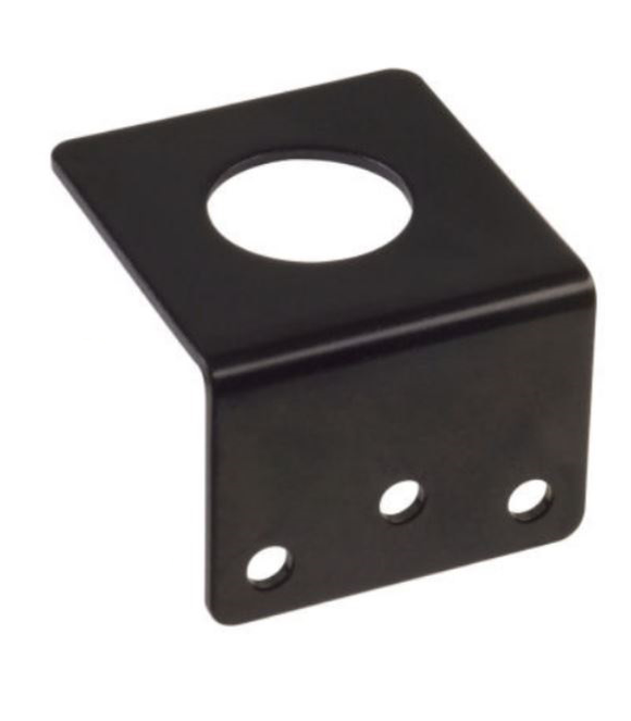 L Bracket for Antennas with permanent mount / N-Female connectors. Manufactured in carbon steel with a black powder coat finish | RAB-001-CS