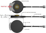 Heavy Duty Magnetic NMO Mount for high vibration conditions, 12 Ft of 195 Cable with SMB Plug Connector Installed, with PULL TAB and Strain Relief | RNMOM-195-SMBM-B-12I-ST