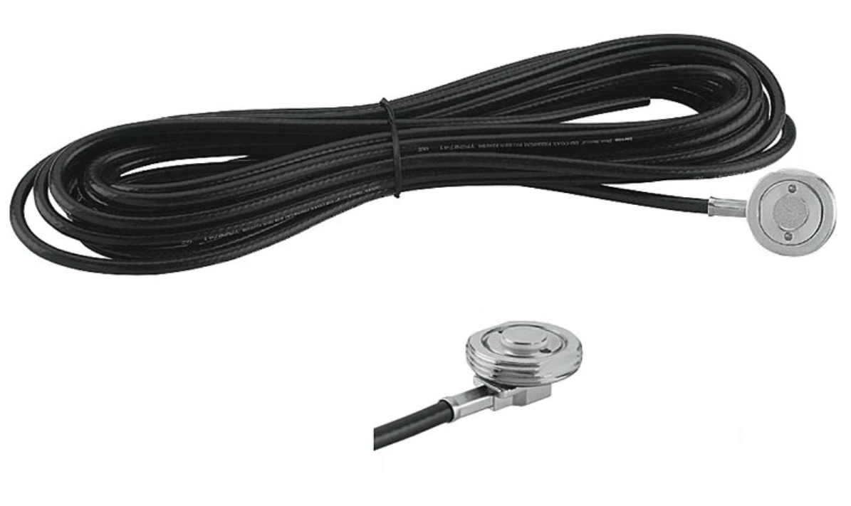 NMOWBQBFT Pulse-Larsen Black 1/4 Wave whip Wide Band with spring 132-850  MHz Omni Antenna NMO Base