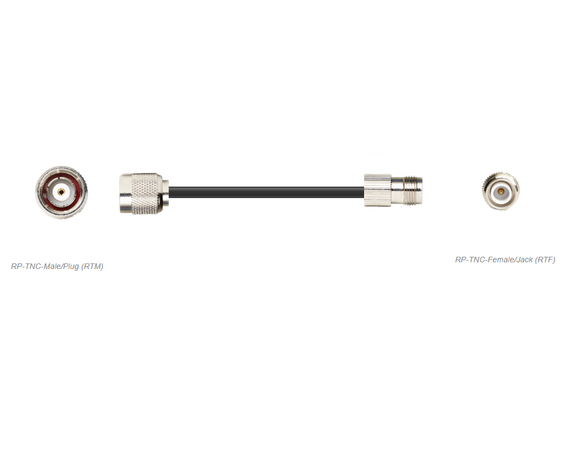 PT240-065-RTF-RTM: 65 Feet 240 Type Low loss Cable Assembly with Reverse Polarity TNC-Female and Reverse Polarity TNC-Male Connectors