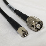 Cable coaxial de baja pérdida equivalente al tipo LMR240 - 6 pies - RP TNC macho - SMA macho